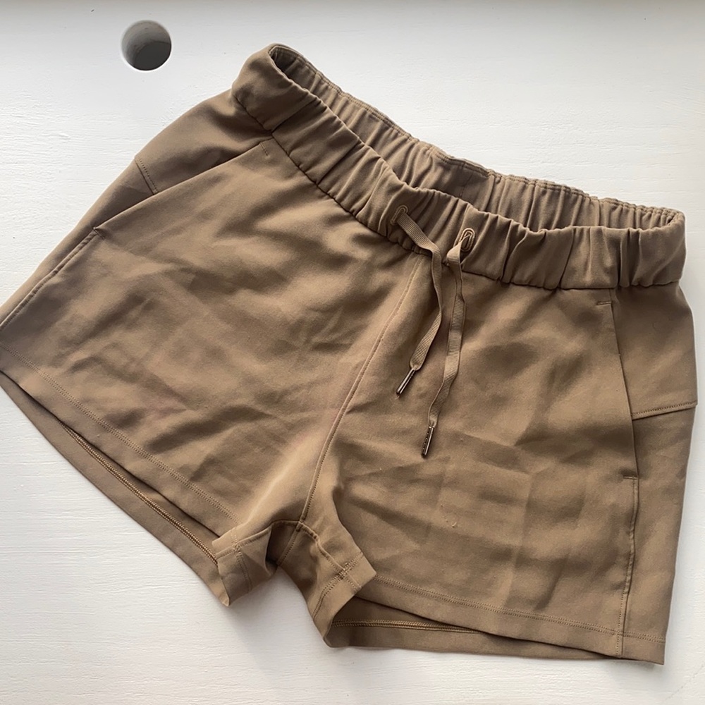 Tan Lululemon shorts